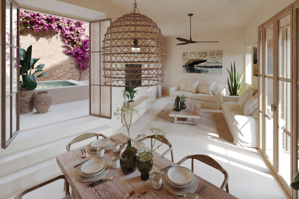 High-quality renovated townhouse with pool in the patio and garage in Arta image 3