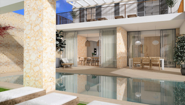 New build townhouse with inner patio and pool in Ses Salines image 2