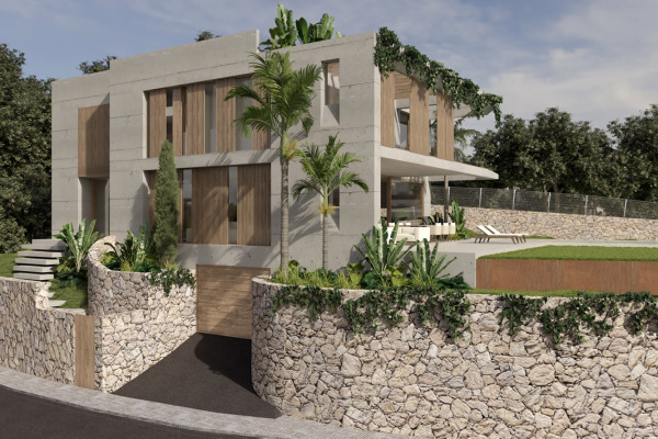 Building plot with project and views of Bendinat Castle to the sea image 2