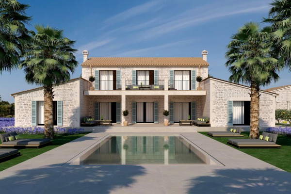 Stylish new-build natural stone finca with four bedrooms near Llucmajor