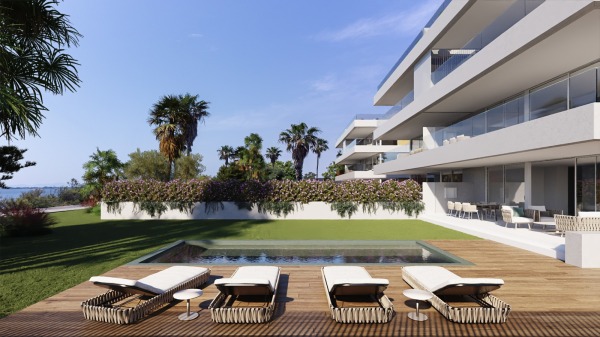 Modern seafront garden apartment in Puerto Pollensa