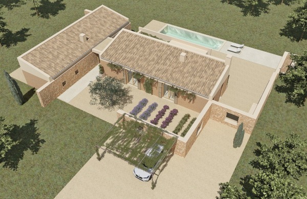 New construction project of a natural stone finca near S'Horta image 2