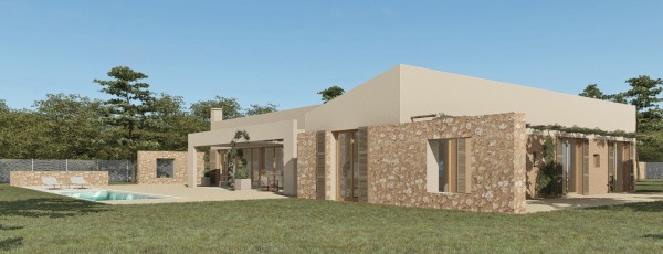 New construction project of a natural stone finca near S'Horta image 3