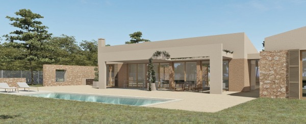 New construction project of a natural stone finca near S'Horta image 4
