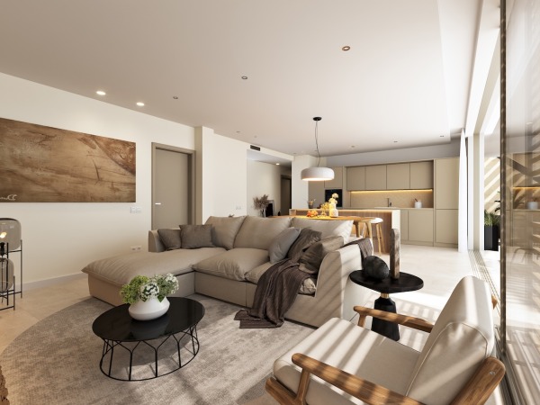 Exclusive new-build ground floor apartment with private garden & sea views image 3