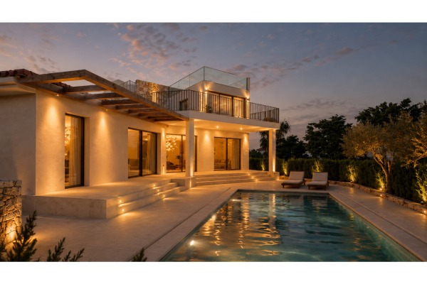 Contemporary designer villa with pool and stunning panoramic views