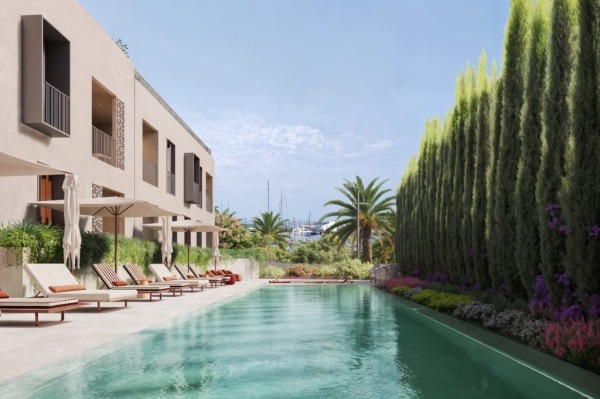 Luxury new development with modern apartments at the port of Palma
