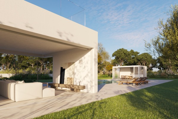 New build villa with modern architecture close to the golf course in Son Gual